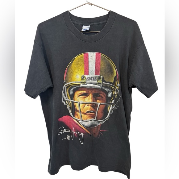 Salem Sportswear Other - Vintage Aged 1994 San Francisco 49ers Steve Young NFL Black Men's L T-Shirt RARE
